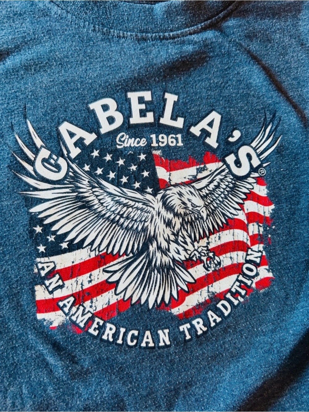 Cabela's Boys Large Patriotic Crewneck Tee | Red, White & Blue